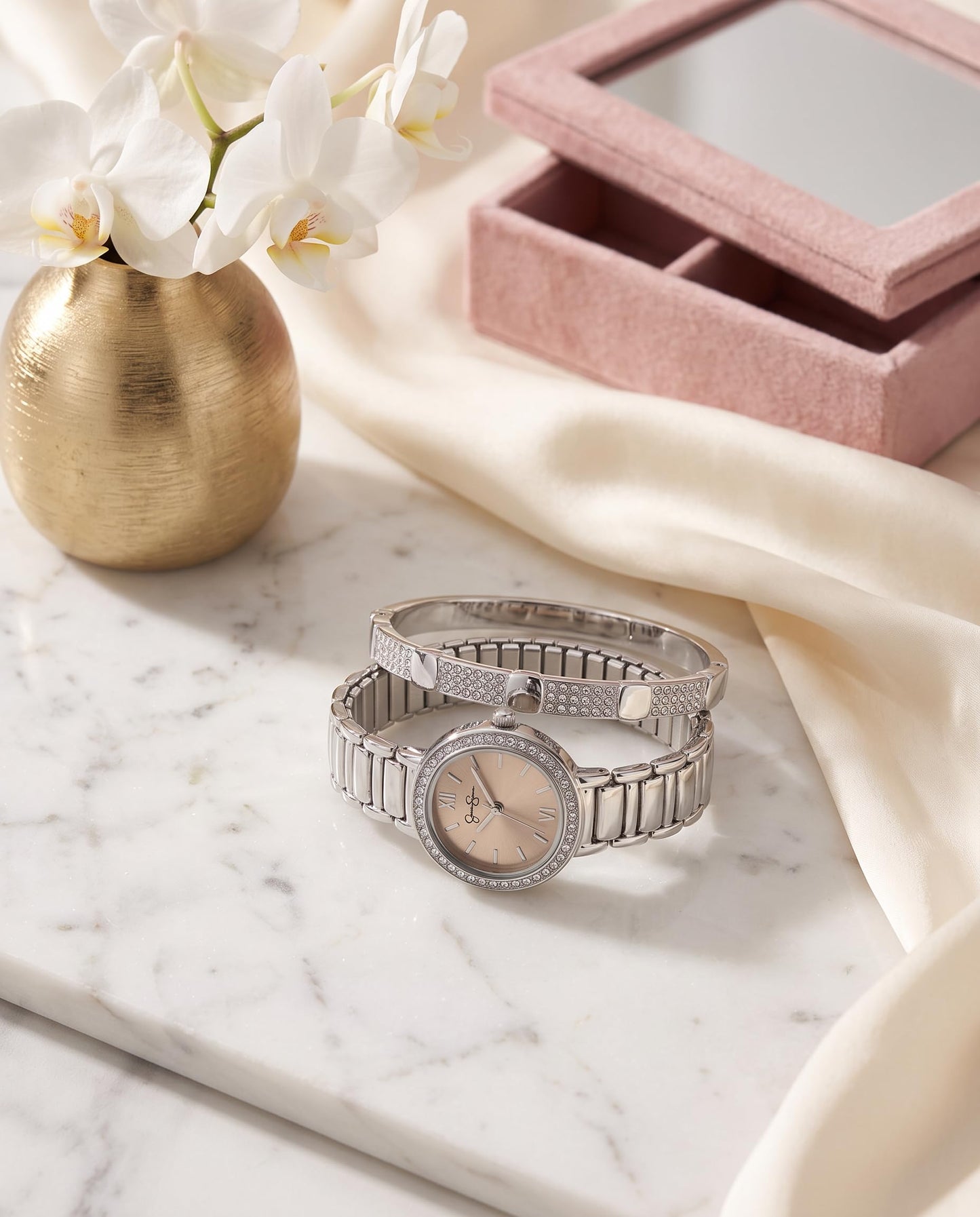 Jessica Simpson Women's 27mm Quartz Bracelet Watch Metal Alloy