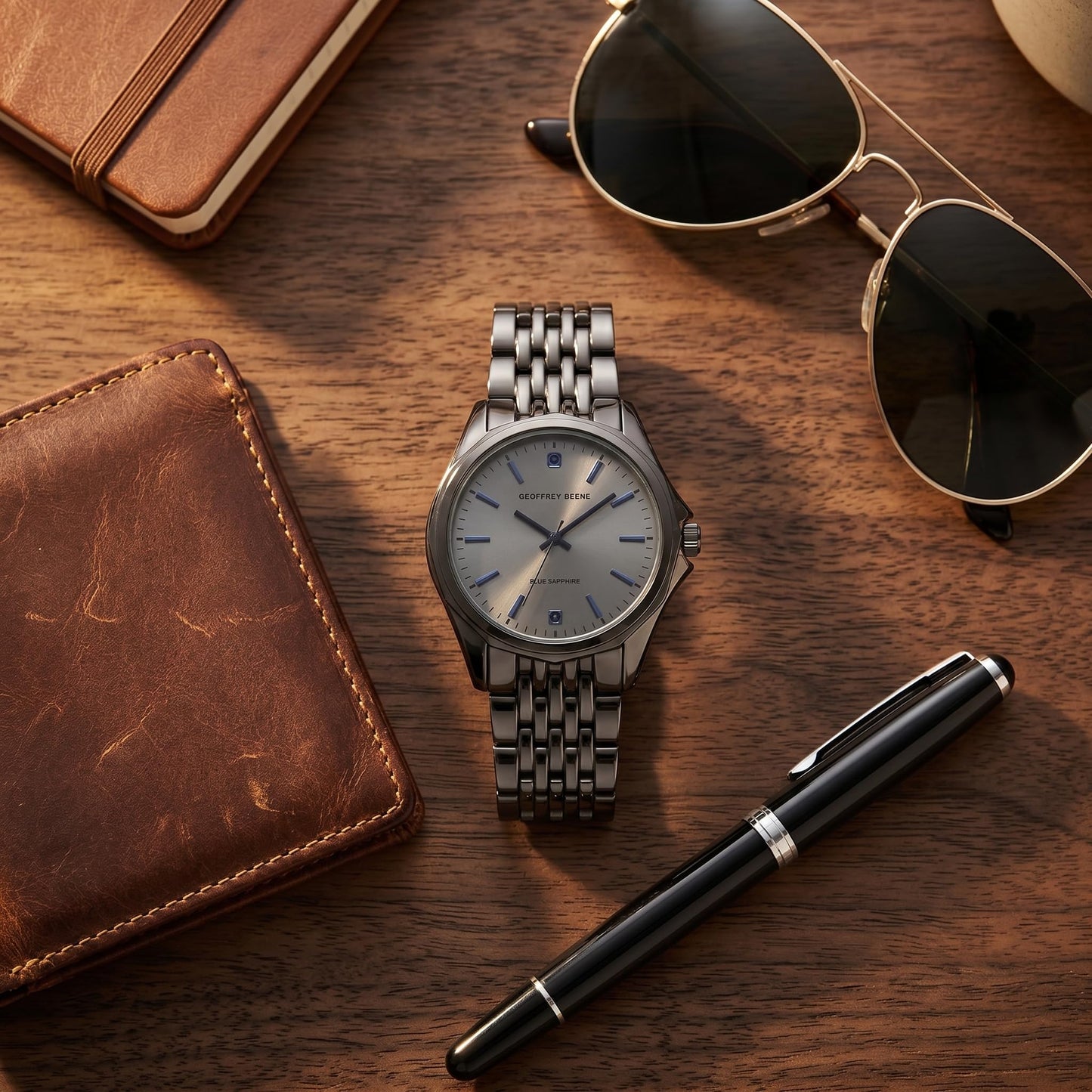 Geoffrey Beene Men's 41mm Dress Quartz Watch Metal Alloy Bracelet