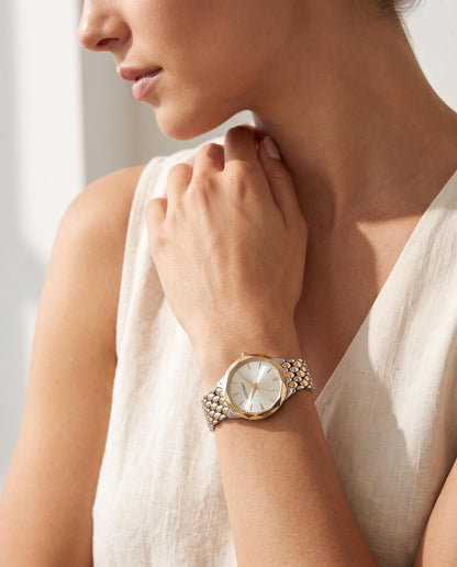 Ellen Tracy Women's 32mm Quartz Bracelet Watch Metal Link Band