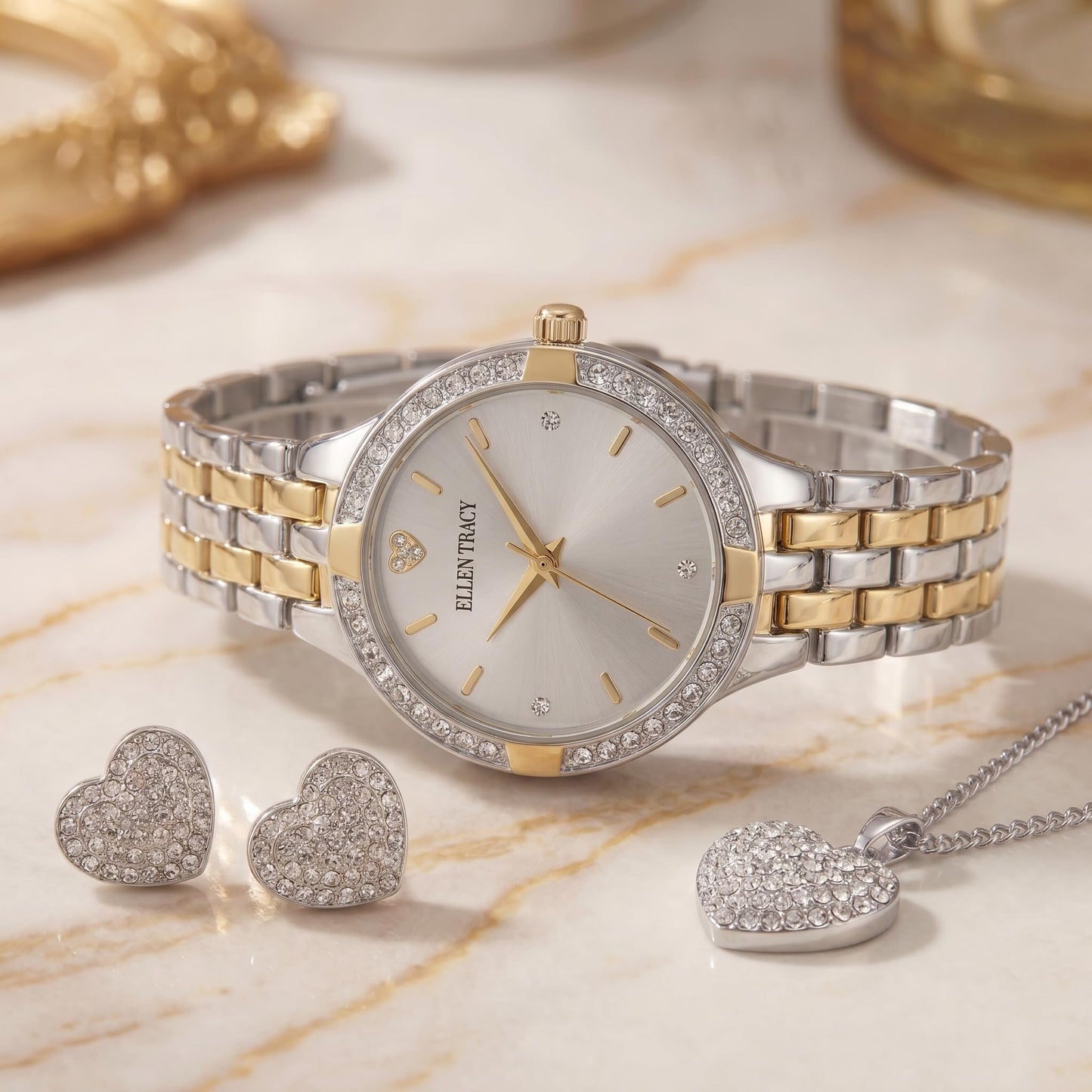 Ellen Tracy Women's Analog Watch – Metal Bracelet, Round Case, Secure Foldover Clasp, Battery Powered Quartz, A Meaningful Gift for Mom and the Women Who Matter Most