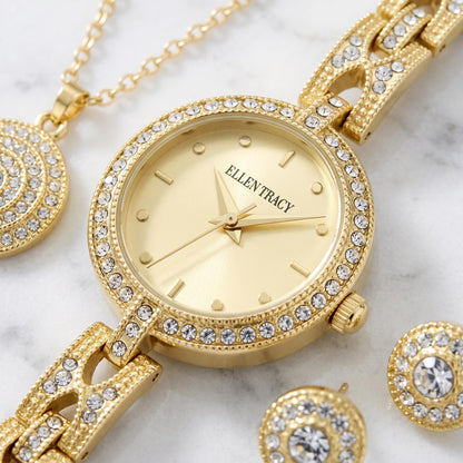 Ellen Tracy Women's 24mm Quartz Bracelet Watch Metal Alloy Link