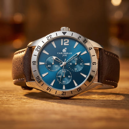 CARIBBEAN JOE Men's 42mm Analog Quartz Watch PU Strap