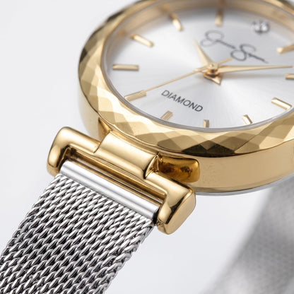 Jessica Simpson Women's Analog Quartz Bracelet Watch Metal Mesh