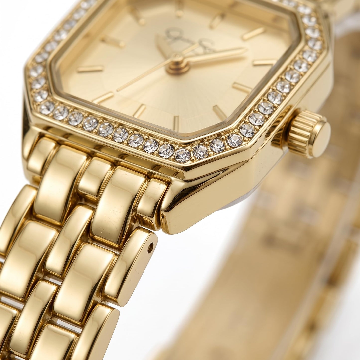 Jessica Simpson Women's 20mm Square Quartz Watch Metal Bracelet