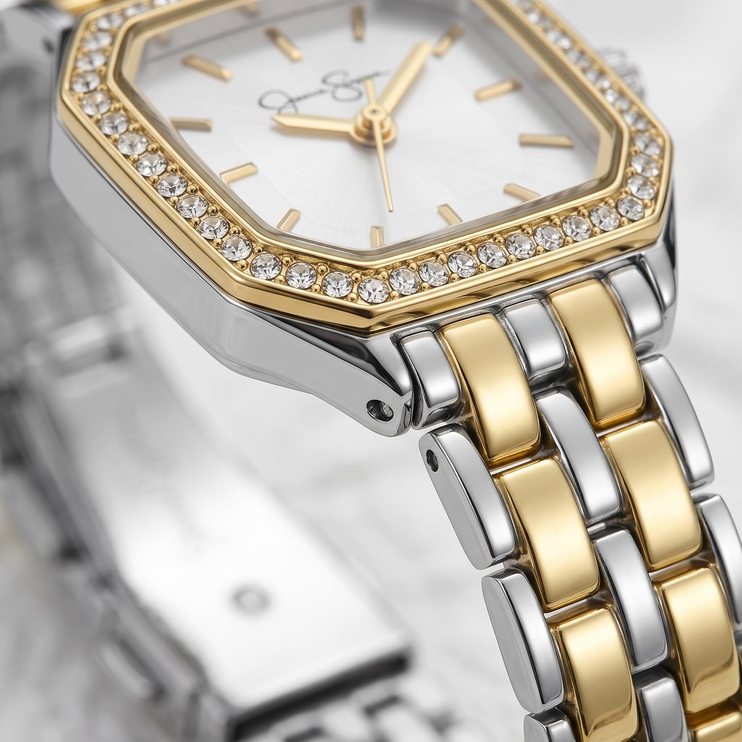 Jessica Simpson Women's 20mm Square Quartz Watch Metal Bracelet