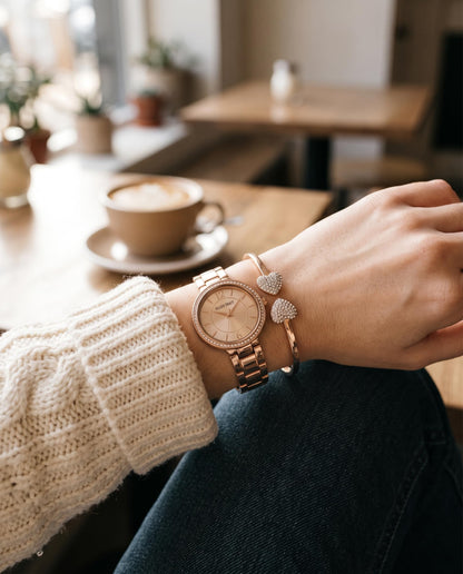 Ellen Tracy Women's 31mm Quartz Bracelet Watch Metal Link Band