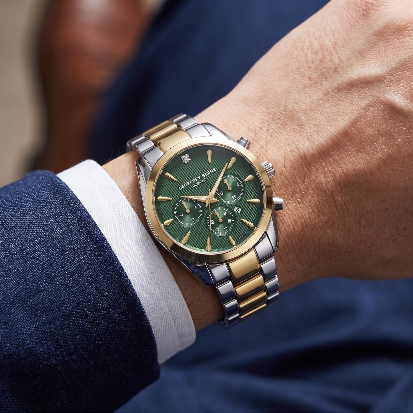 Geoffrey Beene Men's 42mm Quartz Watch Metal Alloy Bracelet