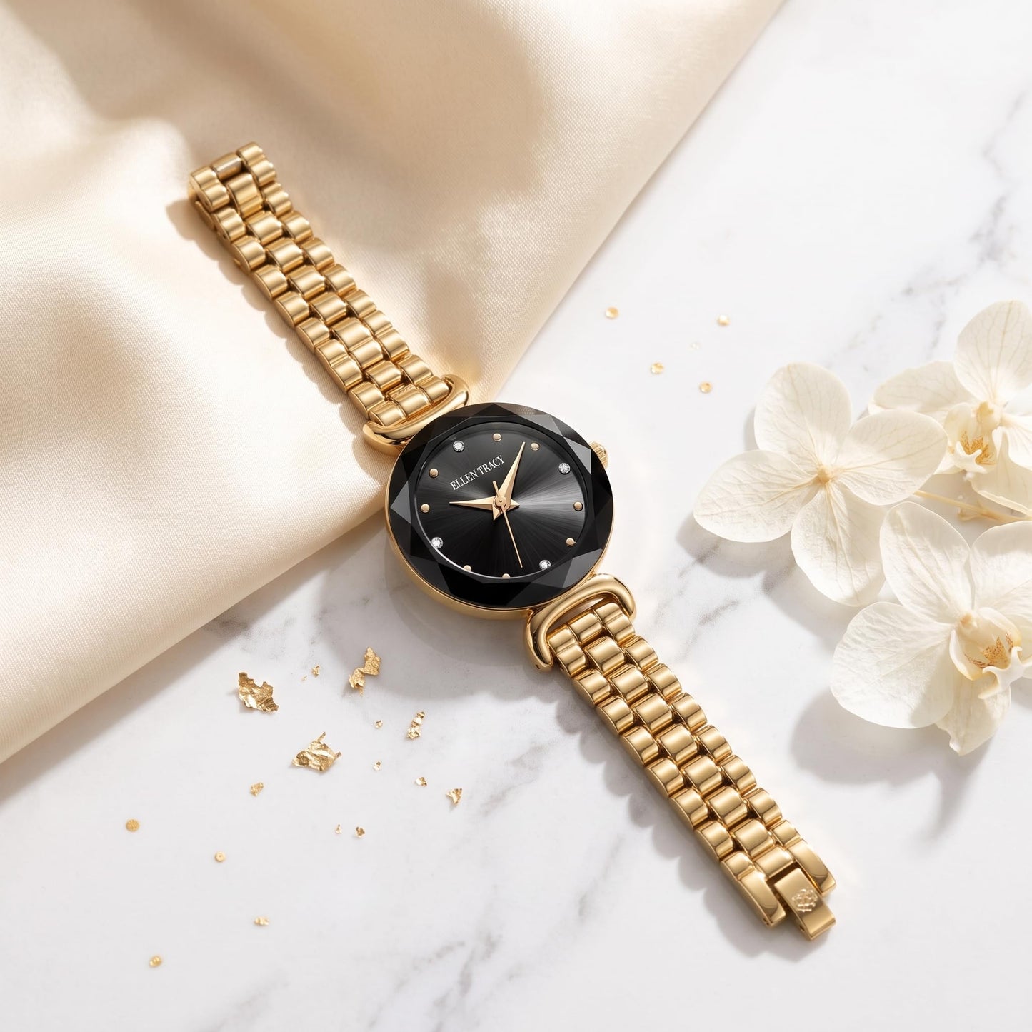 Ellen Tracy Women's 22mm Analog Quartz Bracelet Watch Metal Link