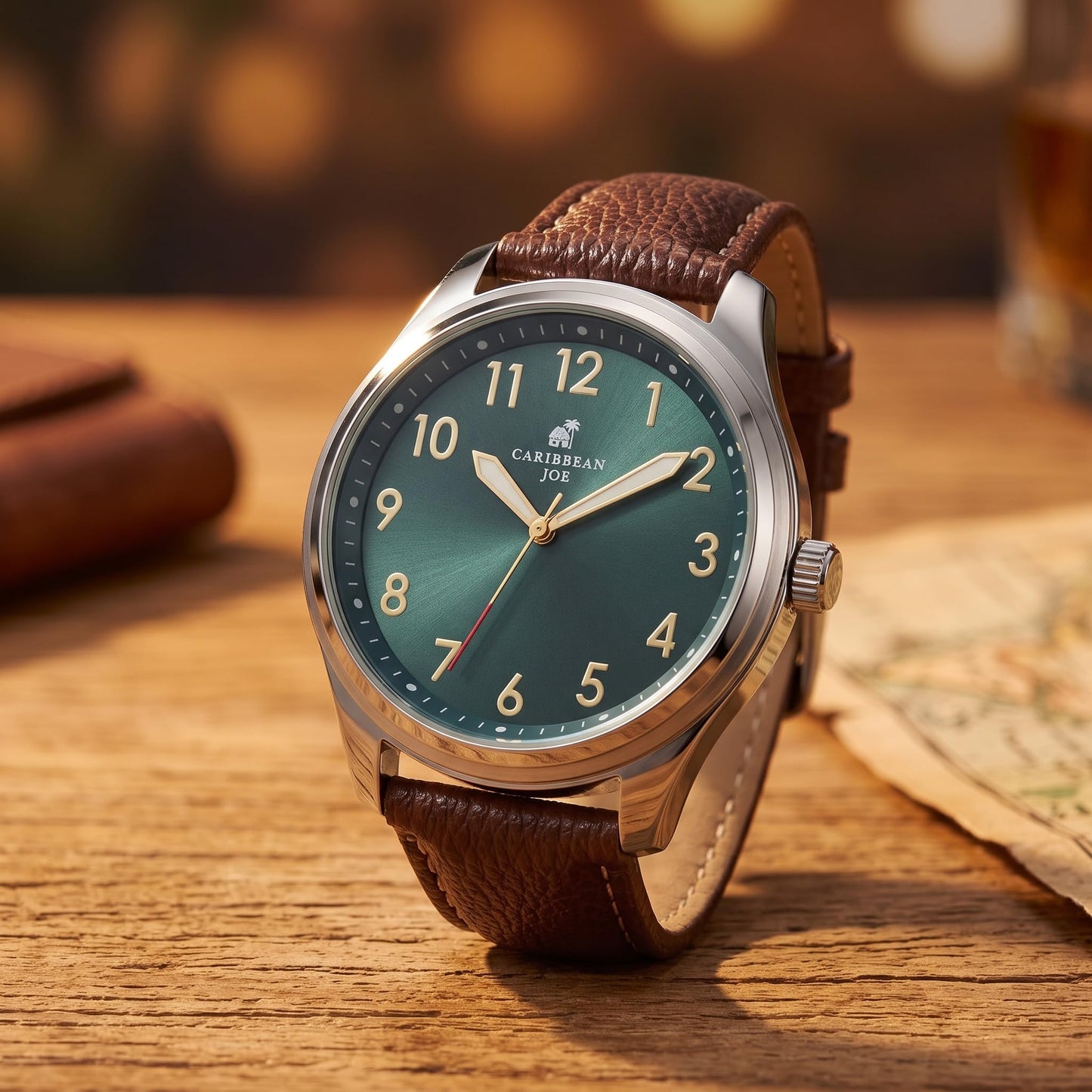 CARIBBEAN JOE Men's 41mm Analog Quartz Watch Casual PU Band