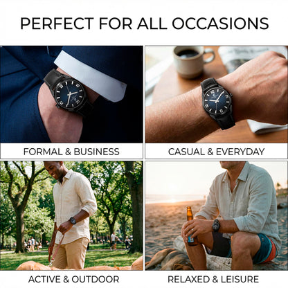 CARIBBEAN JOE Men’s Analog Watch with Green Gradient Degrade Dial, Gold-Tone 41mm Round Case, Gilt Hour Markers, Brown Vegan Leather Strap, Quartz Movement, Casual Dress Wrist Watch