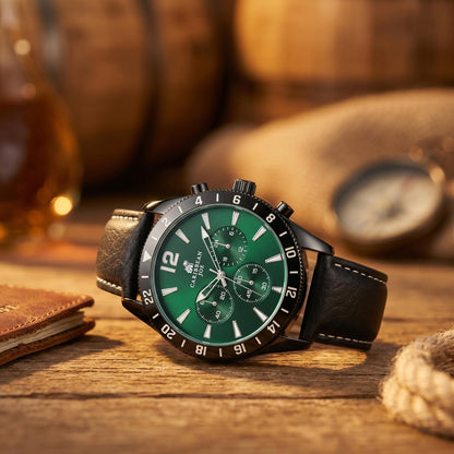 CARIBBEAN JOE Men's 42mm Analog Quartz Watch PU Strap