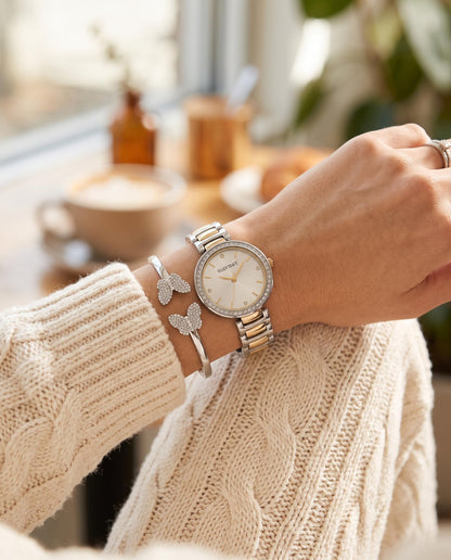ELLEN TRACY Women's 33mm Quartz Bracelet Watch Metal Link Fashion