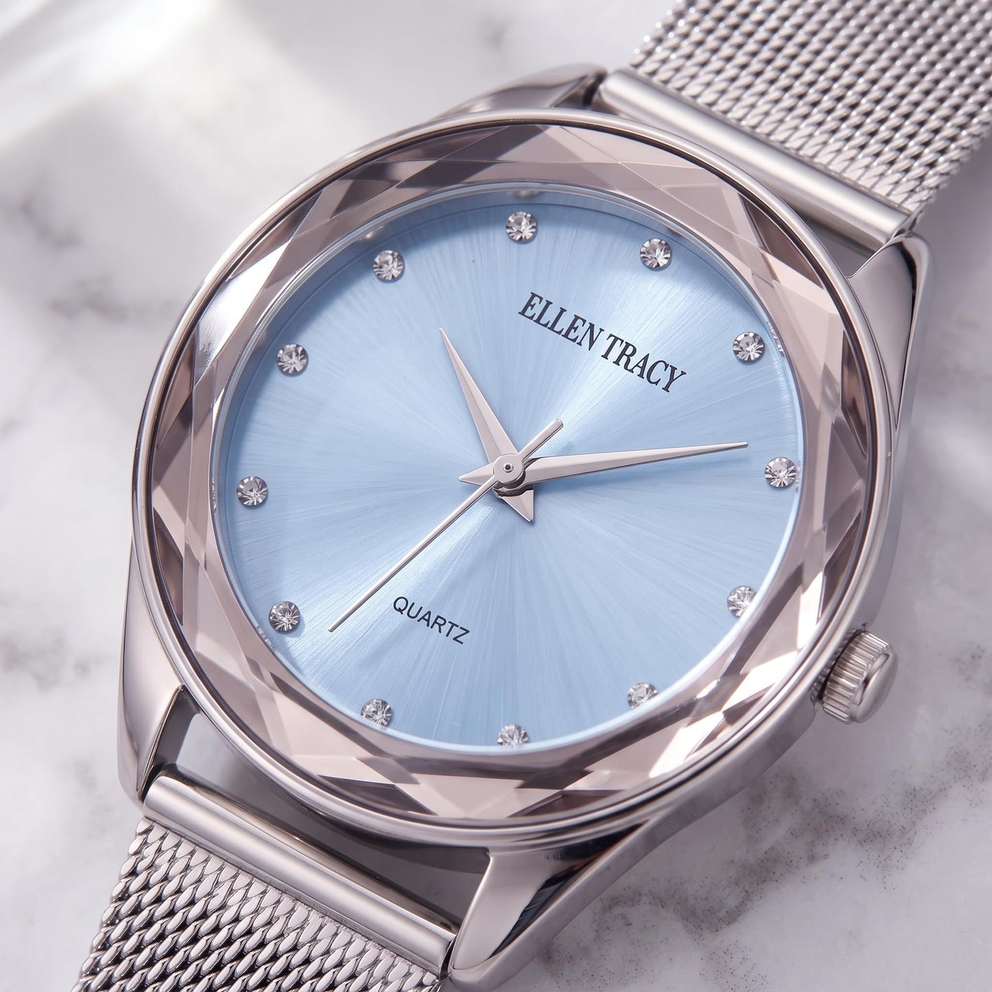 Ellen Tracy Women's 34mm Quartz Bracelet Watch Metal Mesh Band