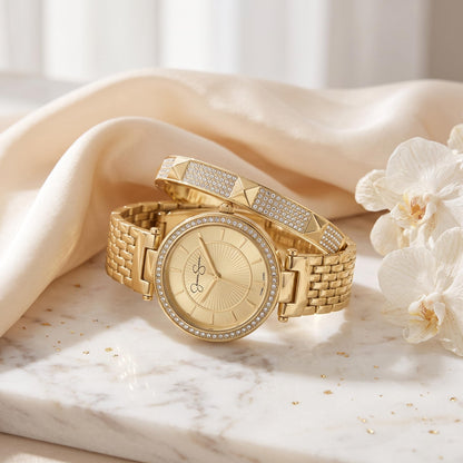 Jessica Simpson Women's 35mm Quartz Bracelet Watch Metal Alloy Link