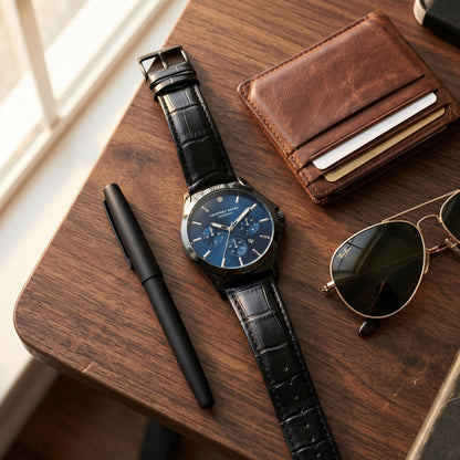 Geoffrey Beene Men's 43mm Date Watch Quartz Analog PU Strap