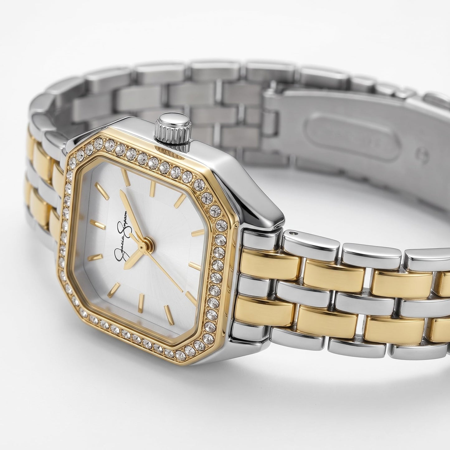 Jessica Simpson Women's 20mm Square Quartz Watch Metal Bracelet