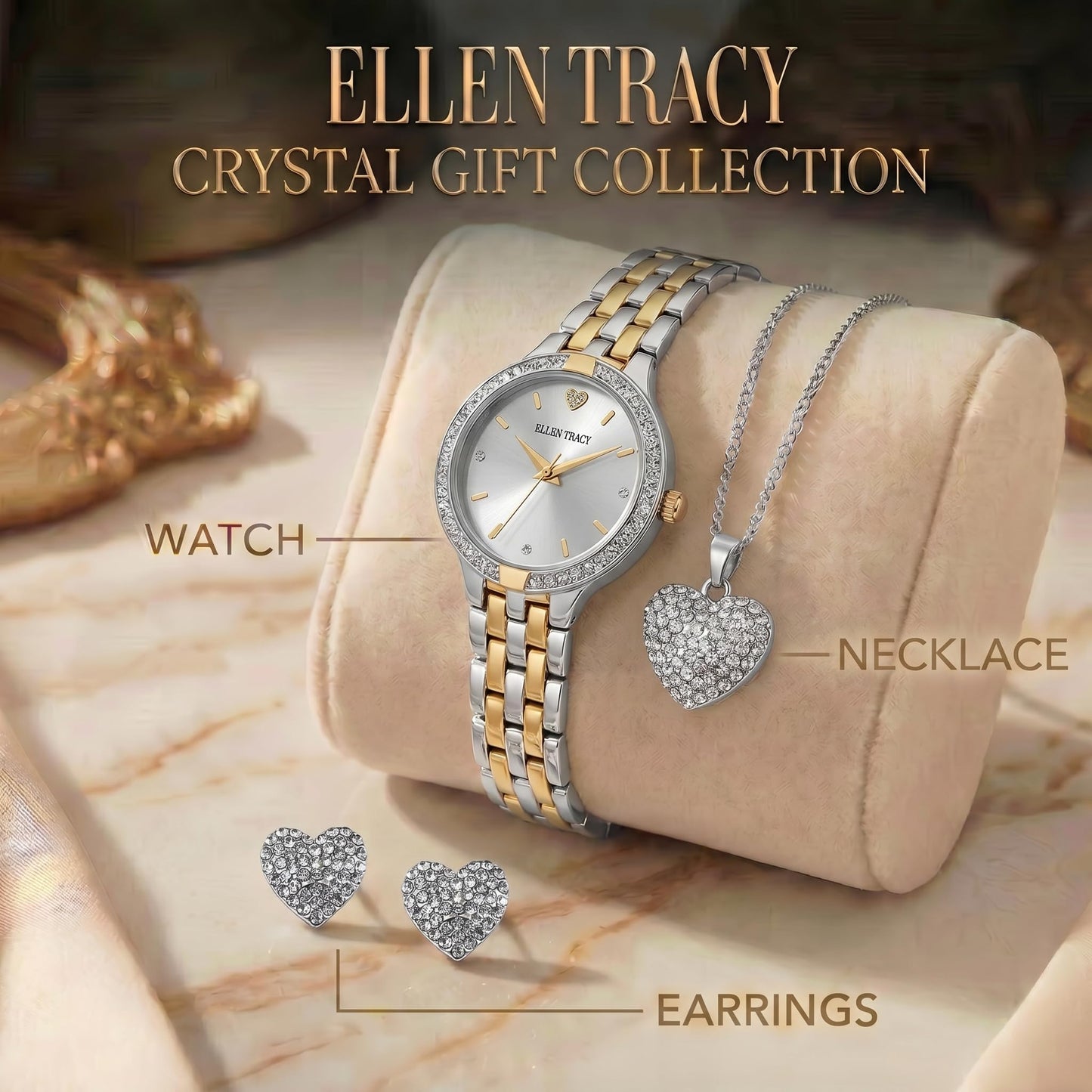 Ellen Tracy Women's Analog Watch – Metal Bracelet, Round Case, Secure Foldover Clasp, Battery Powered Quartz, A Meaningful Gift for Mom and the Women Who Matter Most