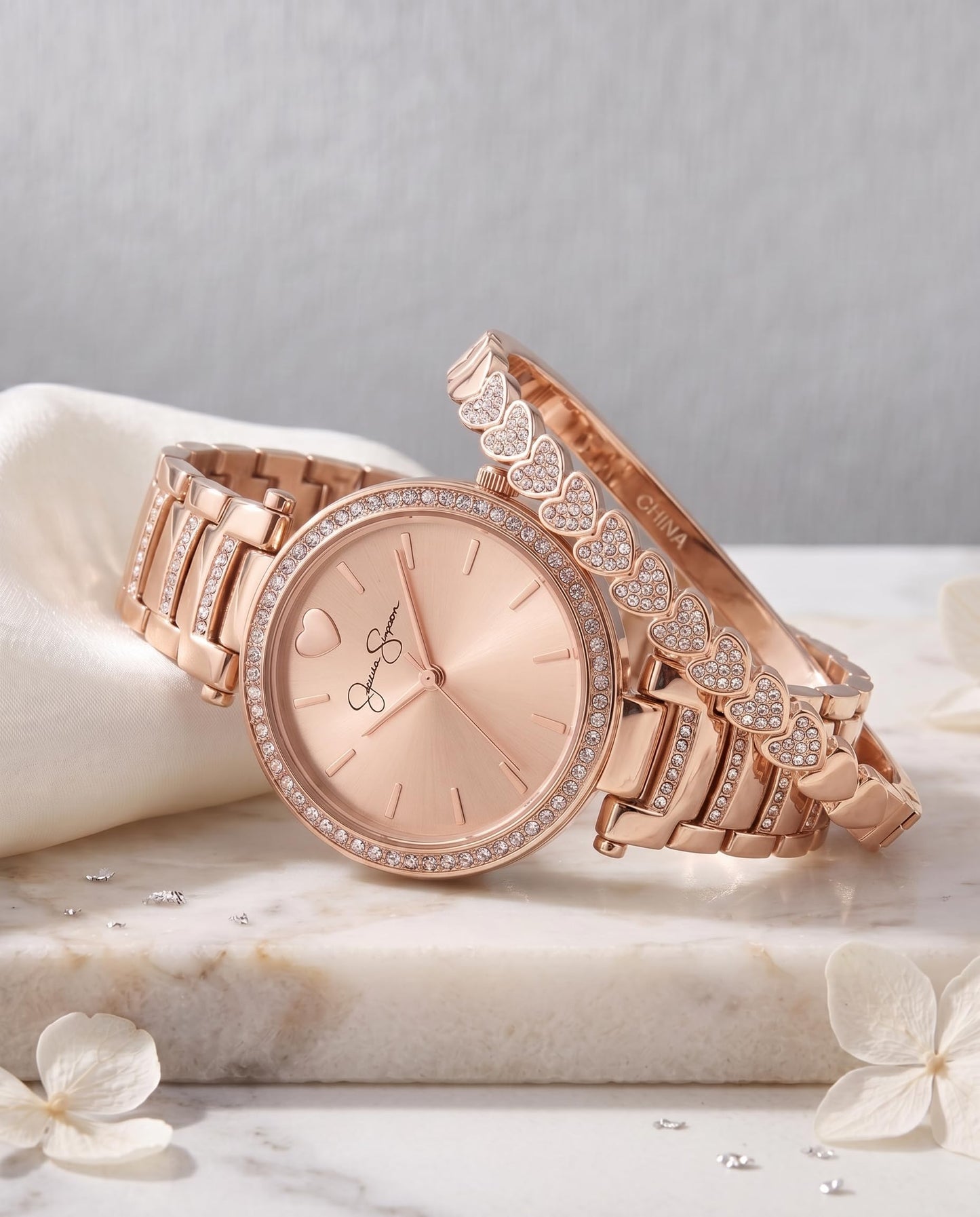 Jessica Simpson Women's 32mm Quartz Bracelet Watch Metal Link Band