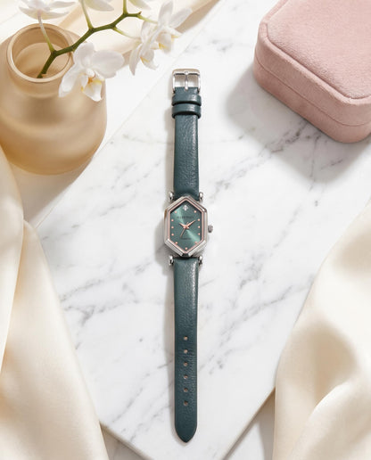 Ellen Tracy Women's 20mm Hexagon Case Quartz Watch PU Strap