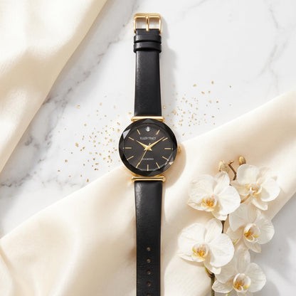 Ellen Tracy Women's 30mm Analog Quartz Watch PU Strap