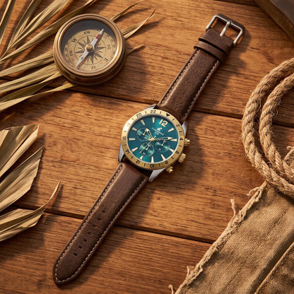 CARIBBEAN JOE Men's 42mm Analog Quartz Watch PU Strap
