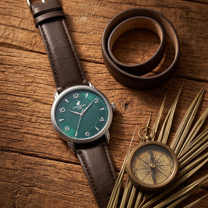CARIBBEAN JOE Men's 41mm Dress Quartz Analog Watch PU Strap
