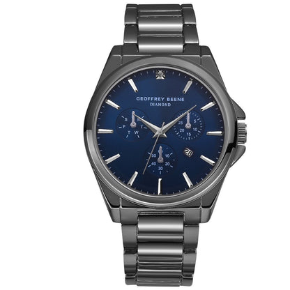 Geoffrey Beene Men's Chronograph Stainless Steel | Round | Date Display | 43 MM