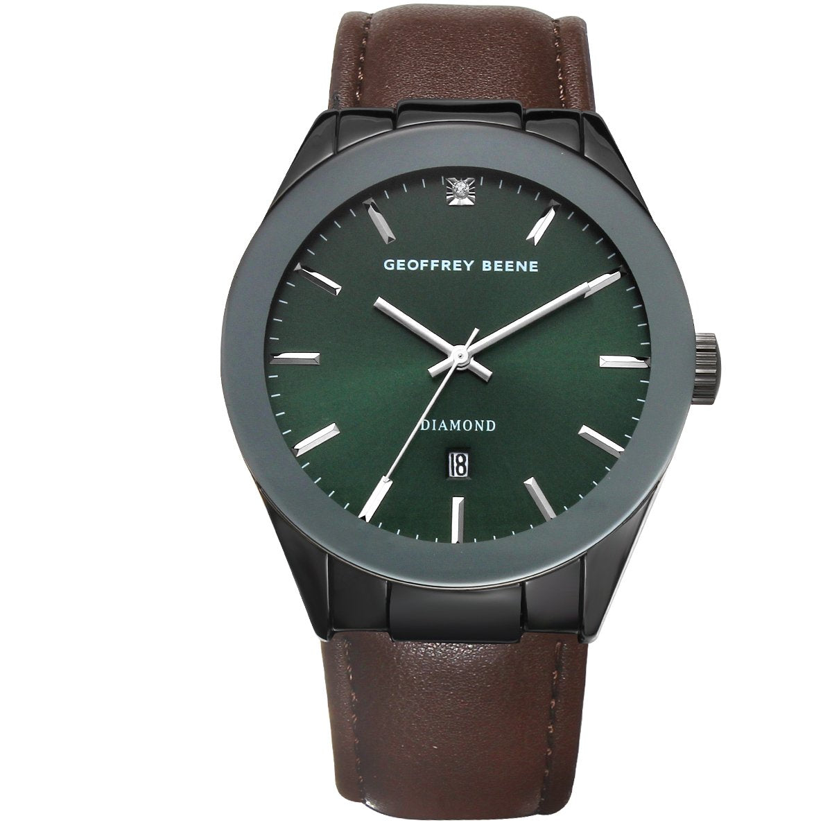 Geoffrey Beene Men's Minimalist Vegan Leather | Round | Date Display | 42 MM