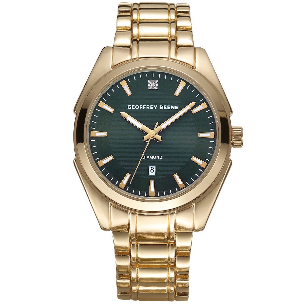 Geoffrey Beene Men's Stainless Steel Dress Watch Classic Quartz, Elegant Design, Water-Resistant