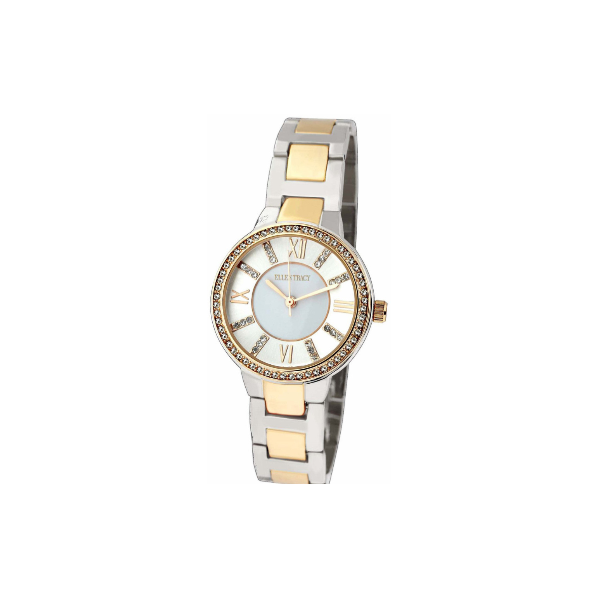 Ellen Tracy Womens  Alloy Bracelet Watch | Round Dial With Crystals | 30 MM