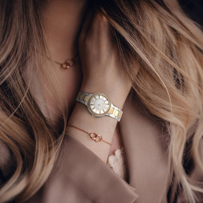 Ellen Tracy Womens  Alloy Bracelet Watch | Round Dial With Crystals | 30 MM