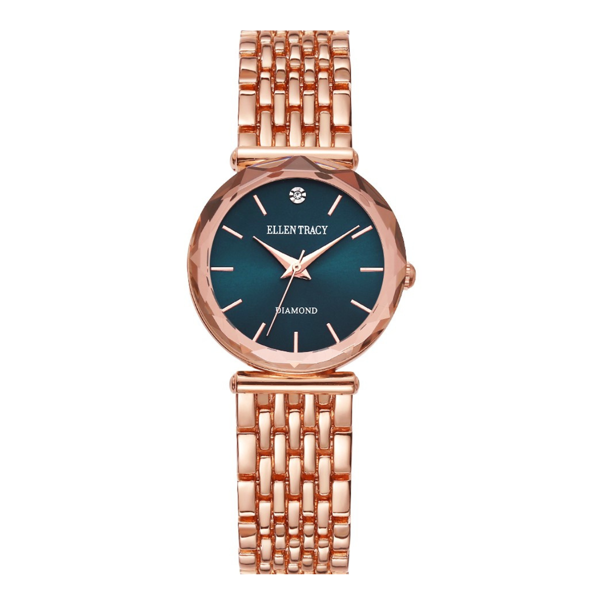 Ellen Tracy Diamond Collection Womens Metal Bracelet Watch | Round Dial | 30 MM