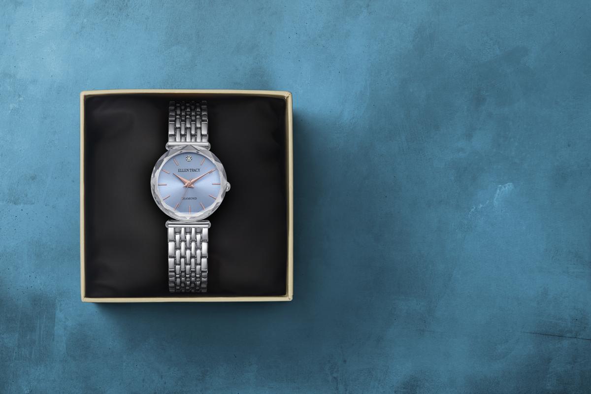 Ellen Tracy Diamond Collection Womens Metal Bracelet Watch | Round Dial | 30 MM