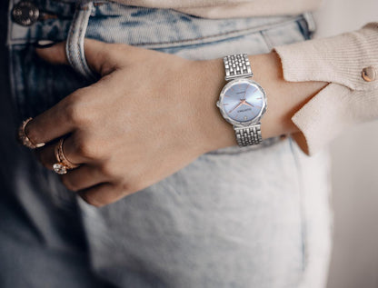 Ellen Tracy Diamond Collection Womens Metal Bracelet Watch | Round Dial | 30 MM