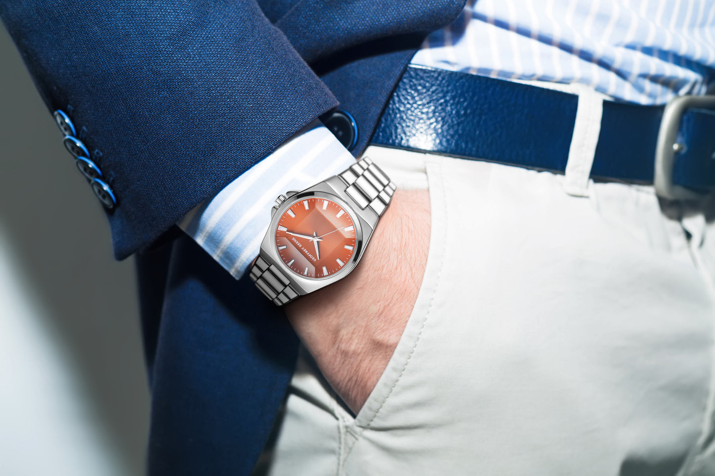 Geoffrey Beene Men's Stainless Steel | Round | 42 MM