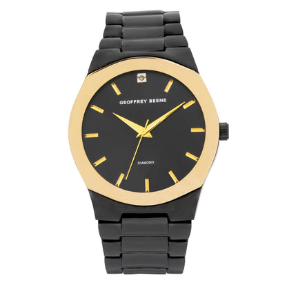 Geoffrey Beene Men's Minimalist Vegan Leather | Round | 42 MM
