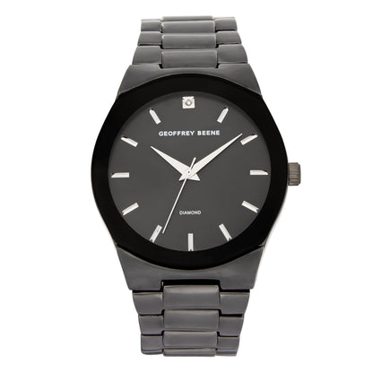 Geoffrey Beene Men's Minimalist Vegan Leather | Round | 42 MM