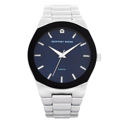 Geoffrey Beene Men's Minimalist Vegan Leather | Round | 42 MM