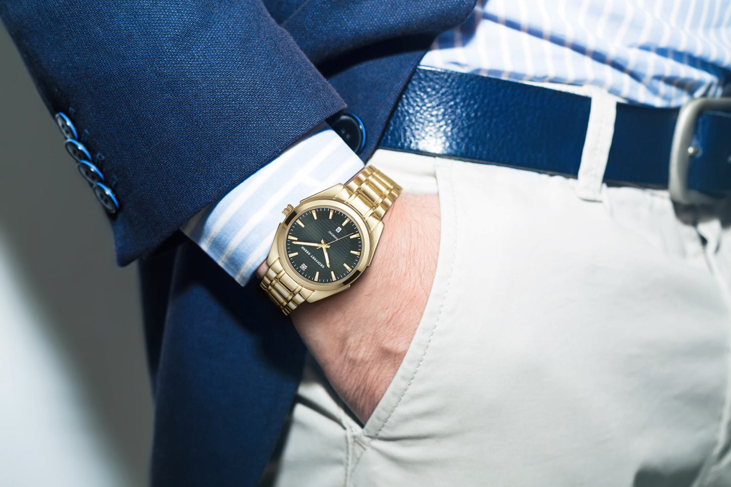 Geoffrey Beene Men's Stainless Steel | Round | 42 MM