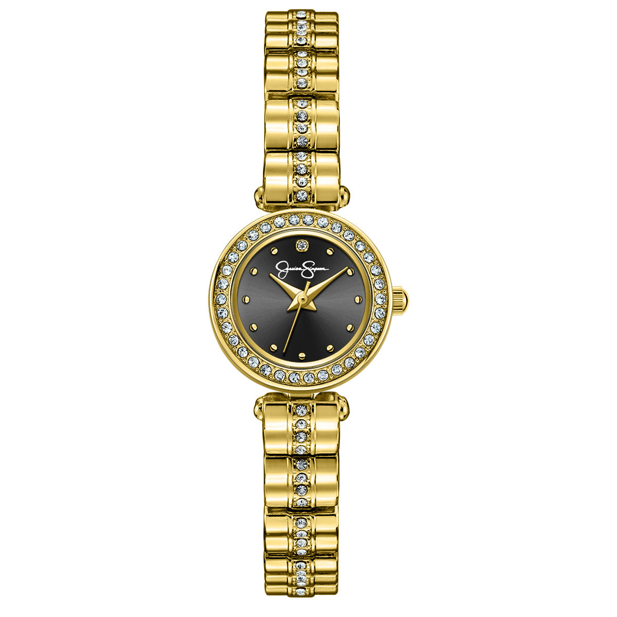 Jessica Simpson Women's Metal Band Watch | Round Crystal Dial | 21 MM