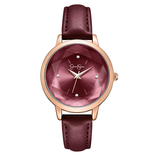 Jessica Simpson Women's Metal Band Watch |  Round Crystal Dial | 34 MM