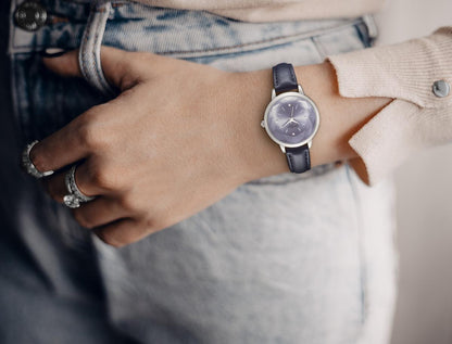 Jessica Simpson Women's Metal Band Watch |  Round Crystal Dial | 34 MM