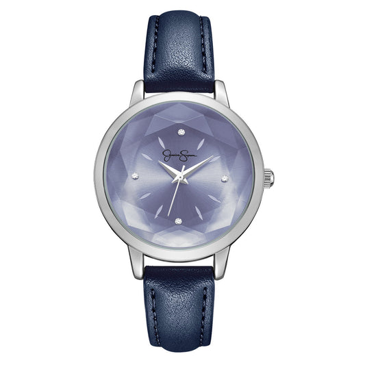 Jessica Simpson Women's Metal Band Watch |  Round Crystal Dial | 34 MM