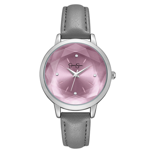 Jessica Simpson Women's Metal Band Watch |  Round Crystal Dial | 34 MM