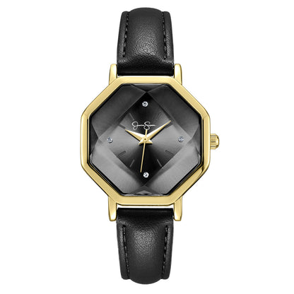 Jessica Simpson Women's Metal Band Watch | Octagon Crystal Dial | 32MM