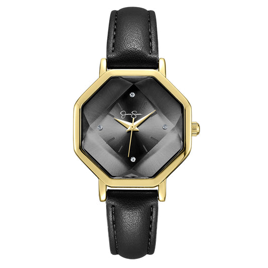 Jessica Simpson Women's Metal Band Watch | Octagon Crystal Dial | 32MM