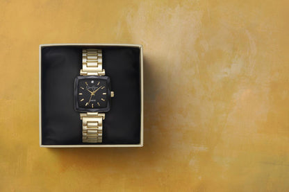Jessica Simpson Women's Metal Band Watch | Square Crystal Dial | 27MM
