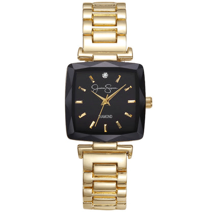 Jessica Simpson Women's Metal Band Watch | Square Crystal Dial | 27MM