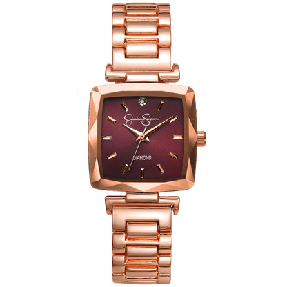 Jessica Simpson Women's Metal Band Watch | Square Crystal Dial | 27MM