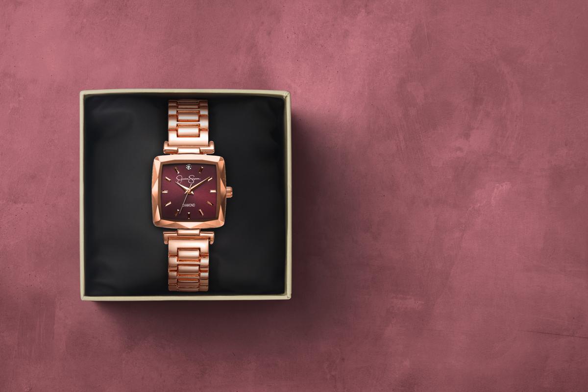 Jessica Simpson Women's Metal Band Watch | Square Crystal Dial | 27MM